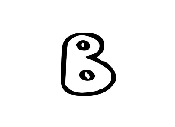 Friendly Bubble Cartoon Mono Letter SVG B