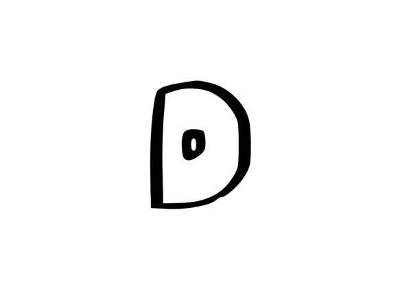 Friendly Bubble Cartoon Mono Letter SVG D