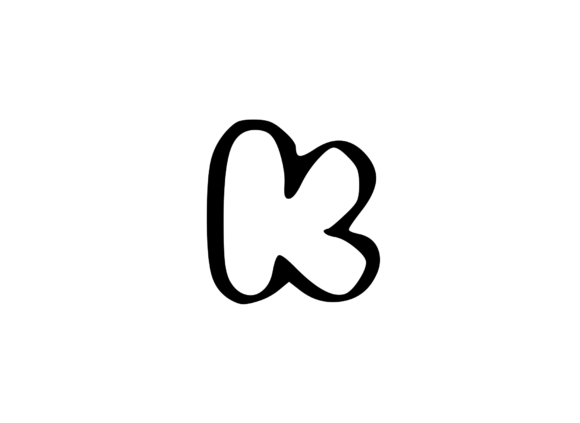 Friendly Bubble Cartoon Mono Letter SVG K