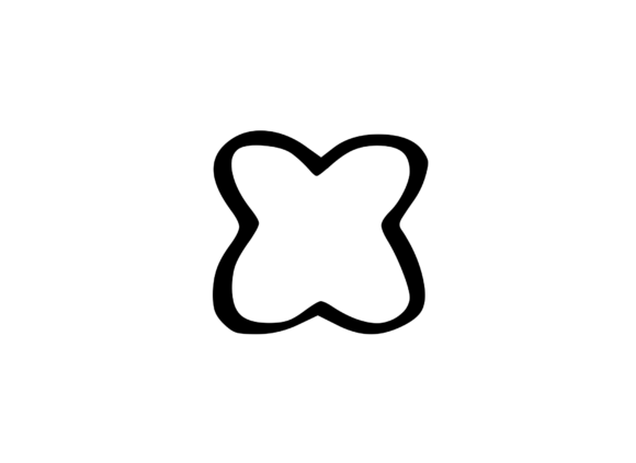 Friendly Bubble Cartoon Mono Letter SVG X