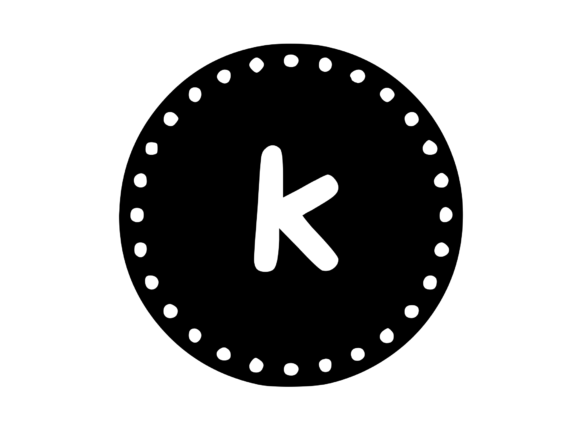 Mono Minted Gold Coin Letter SVG K