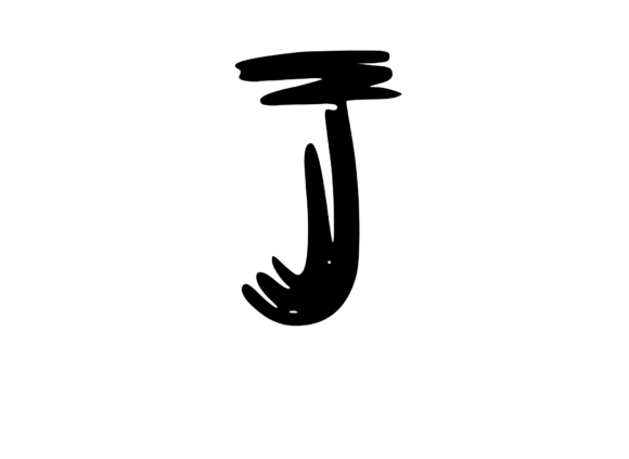 Old Brush Stroked Mono Letter J Review for Embroidery Projects