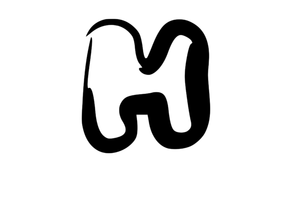 Rounded Fat Marker Pen Mono Letter H